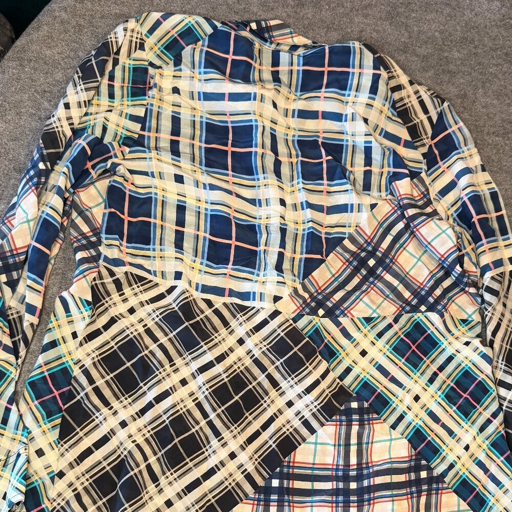 Johnny Was Idora Patchwork Button Down Shirt Silk… - image 7